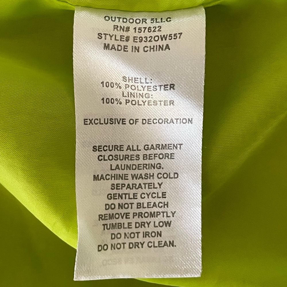 Eddie Bauer Boys Blue and Green Raincoat full zip with Hood Size S (7/8) - Picture 13 of 16